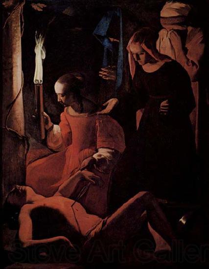Georges de La Tour St Sebastian tended by St Irene Spain oil painting art